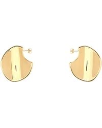 Bottega Veneta - Gold Silver Large Disc Earrings - Lyst