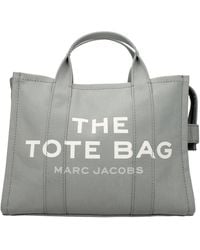 Marc Jacobs - Borse A Mano The Tote Bag Donna Tessuto Grigio/Grigio Lupo - Lyst