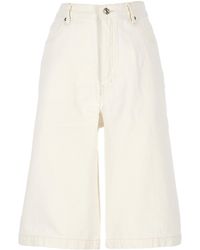 FRAME - White Front Taste Reißverschluss Shorts - Lyst