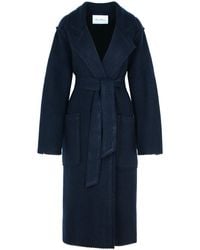Max Mara - 'jene' Dark Blue Cashmere Blend Coat - Lyst
