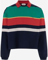 Versace - Polo De Algodón A Rayas - Lyst