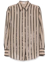 Brunello Cucinelli - Camicia Con Paillettes - Lyst
