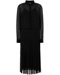 Ami Paris - Pleated Midi Dress - Lyst