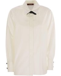 Max Mara - Max Mara Studio Roll Cotton And Silk Poplin Shirt - Lyst