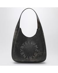 Stella McCartney - Stella Mc Cartney Large Hobo Bag With Aged Effect And Logo - Lyst
