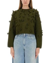 JW Anderson - Textured Cropped Jersey With Loop Embellishments - Lyst