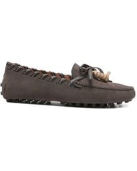 Tod's - Gommino Suede Leather Loafers - Lyst