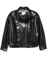 Self-Portrait - Faux Leather Biker Jacket - Lyst