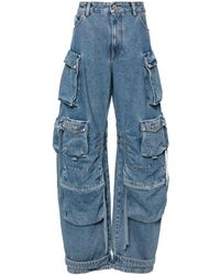 The Attico - Fern Wide Leg Cargo Style Jeans - Lyst