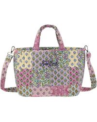 Mc2 Saint Barth - Soft Tote Mid Quilted Bag With Flowers - Lyst