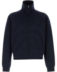 Prada - Navy Blue Tech Fabric Sweatshirt - Lyst