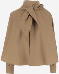 Carven - Cotton Shirt With Bow - Lyst