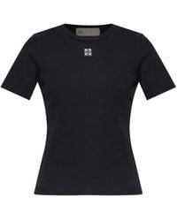Tory Burch - Ribbed Top With Logo Patch - Lyst