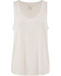 Majestic - Sleeveless Stretch Viscose Top With Wide Neckline - Lyst