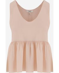 Chloé - Silk Crepe Ruffled Top - Lyst