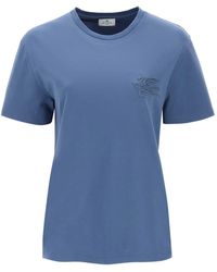 Etro - T -Shirt mit Pegasus -Stickerei - Lyst