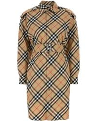 Burberry - Embroidered Cotton Shirt Dress - Lyst