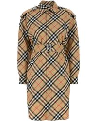 Burberry - Embroidered Cotton Shirt Dress - Lyst
