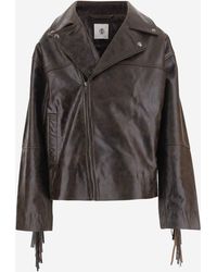 THE GARMENT - Leather Jacket With Fringe - Lyst