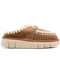 Mou - Slippers Met Logoplakkaat - Lyst