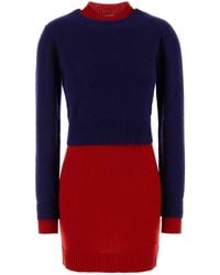Jil Sander - Two-Tone Wool Blend Dress - Lyst