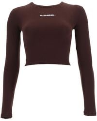 Jil Sander - Logo Round Neck Top - Lyst