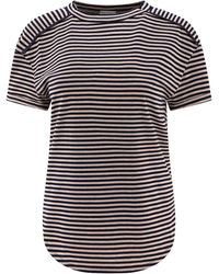 Brunello Cucinelli - Striped Jersey T-Shirt With Monili - Lyst