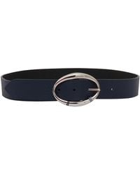 Claudio Orciani - Calf Leather Belt With Polished Oval Buckle - Lyst