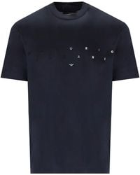 Emporio Armani - T-shirt avec logo puffy marine - Lyst