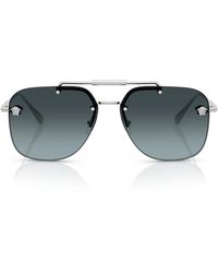 Versace - Sonnenbrille Ve2296 1000 V1 Silber/Blau Farbverlauf Damen - Lyst