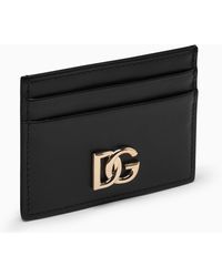 Dolce & Gabbana - Dolce&gabbana Black Leather Card Holder - Lyst