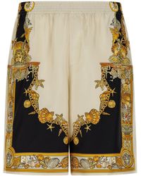 Versace - 'Coral Theatre' Print Bermuda Shorts - Lyst