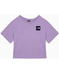 The North Face - Lilac Cotton Cropped T Shirt With Logo - Lyst