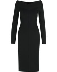 Stella McCartney - Viscose Blend Midi Dress With Exposed Shoulders - Lyst