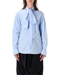 7 For All Mankind - Bow Tie Neck Long Sleeve Blouse - Lyst