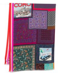 Pierre Louis Mascia - Lago Di Como Silk Gedrukte Sjaal - Lyst