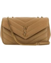 Saint Laurent - Camel Leather Medium Loulou Shoulder Bag - Lyst