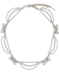 Alessandra Rich - Crystal Necklace With Bows - Lyst