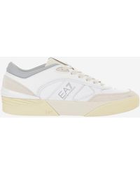 EA7 - Otg Pride Luxe Leather Sneakers With Suede Accents - Lyst