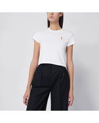 Maison Kitsuné - Cropped T-Shirt With Logo Patch - Lyst