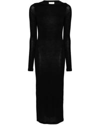 Saint Laurent - Maxi-Jurk Met Open Rug - Lyst