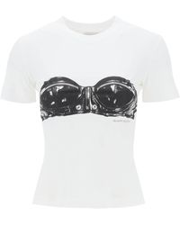 Alexander McQueen - T -Shirt mit Bustier Print - Lyst