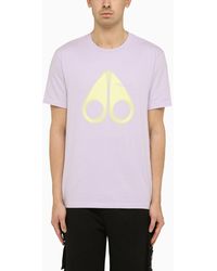 Moose Knuckles - Orchid Coloured Cotton T Shirt With Logo Print - Lyst