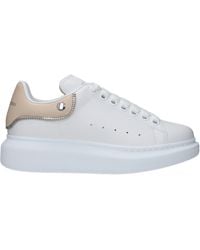 McQueen - Sneakers Oversize Donna Pelle Bianco/Avena - Lyst