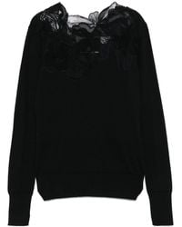 Ermanno Scervino - Trui Met Bloemenkant En Hals - Lyst