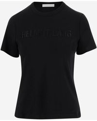 Helmut Lang - Katoenen T -shirt Met Logo - Lyst