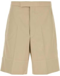 Prada - Sand Cotton Bermuda Shorts - Lyst