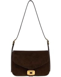 Balenciaga - Dark Suede Medium Clicca Shoulder Bag - Lyst