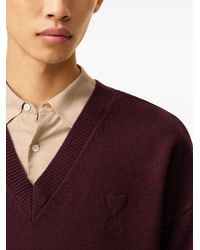Ami Paris - Pull Col V De Coeur - Lyst