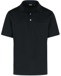 ZEGNA - 'puur' Zwart Katoenen Poloshirt - Lyst